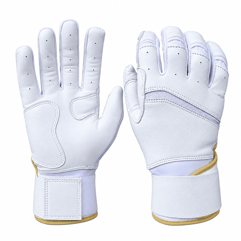 White Baseball Batting Gloves
